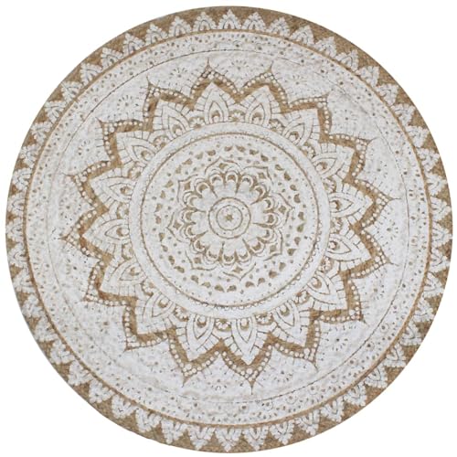 Rantry Teppich Jute Geflochten Bedruckt 90 cm Rund Carpet Model245339 von Rantry