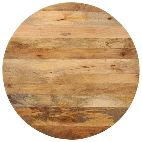 Rantry Tischplatte ? 80x2,5 cm Rund Massivholz Mango Desktop Model370066 von Rantry
