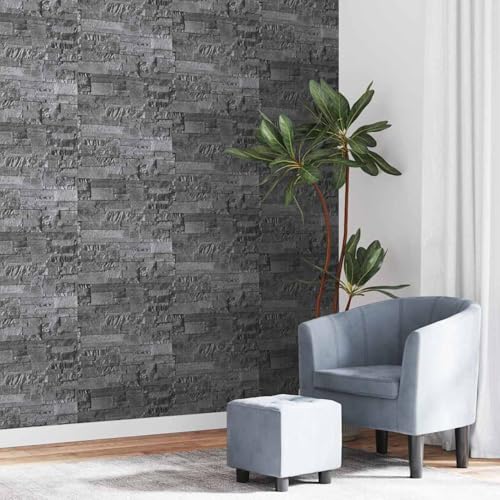 Rantry Vliestapete 3D Steinoptik Schwarz 10x0,53 m 3D Tapete Model353394 von Rantry