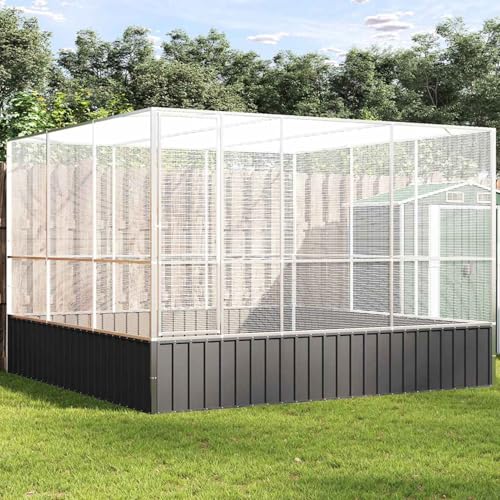 Rantry Voliere Silbern 311x307x212 cm Stahl Vogelh?uschen Model172586 von Rantry