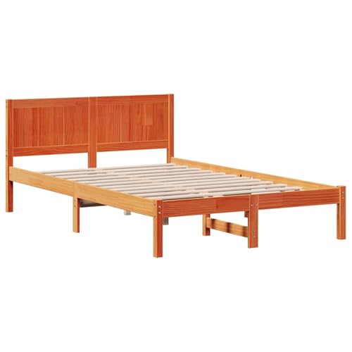 Rantry Wachsbrown Bettgestell Wachsbrown Massivholz 120 x 200 cm Bed Frame Model872193 von Rantry