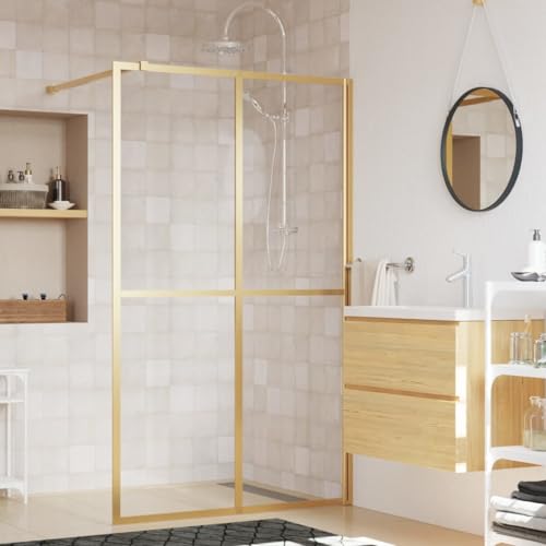 Rantry Walk-in Duschwand mit klarem ESG Glas Gold 118x195cm Badewannenabtrennung Bad Duschwand Trennwand Duschabtrennung Kabinenwände Umrandung Tür Rantry Walk-in Duschwand mit klarem ESG Glas Gold 118x195cm Badewannenabtrennung Bad Duschwand Trennwand Duschabtrennung Kabinenwände Umrandung Tür von Rantry