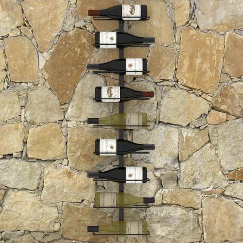 Rantry Wand-Weinregal für 9 Flaschen Schwarz Eisen Wine Rack Model289561 von Rantry