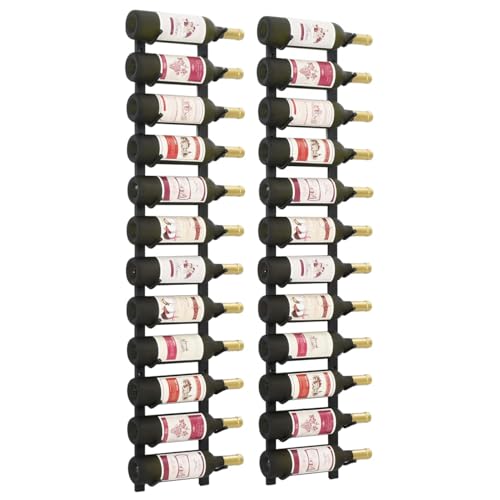 Rantry Wand-Weinregale für 12 Flaschen 2 STK. Schwarz Eisen Wine Rack Model282467 Rantry Wand-Weinregale für 12 Flaschen 2 STK. Schwarz Eisen Wine Rack Model282467 von Rantry