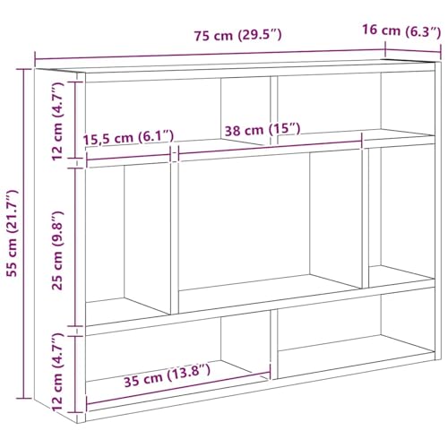 Rantry Wandregal Grau Sonoma 75x16x55 cm Holzwerkstoff Leiste Model815844 Rantry Wandregal Grau Sonoma 75x16x55 cm Holzwerkstoff Leiste Model815844 von Rantry