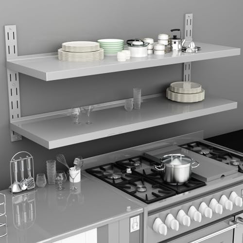 Rantry Wandregal mit 2 Ablagen Edelstahl 150x30 cm Leiste Model51049 Rantry Wandregal mit 2 Ablagen Edelstahl 150x30 cm Leiste Model51049 von Rantry