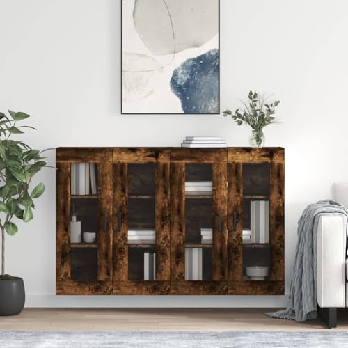 Rantry Wandschränke 2 STK. Räuchereiche Holzwerkstoff Hängeschrank Küche Model3197950 von Rantry