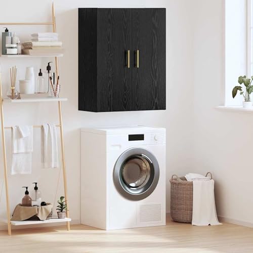 Rantry Wandschrank Schwarz 69.5 x 34 x 90 cm Holzwerkstoff Hängeschrank Küche Model879515 von Rantry