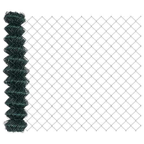 Rantry Zaun Grün 10 x 1.4 m Metall mit PVC-Beschichtung Hardware-Zubehör Model42004767 von Rantry