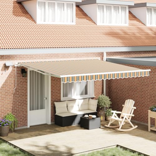 Rantry manuelle einziehbare Markise mit LED Grün und Gelb 400x300 cm, Markisen-Ersatzgewebe für Rahmen 4x3 m Grün und Gelb Standmarkise Model3330704 Rantry manuelle einziehbare Markise mit LED Grün und Gelb 400x300 cm, Markisen-Ersatzgewebe für Rahmen 4x3 m Grün und Gelb Standmarkise Model3330704 von Rantry