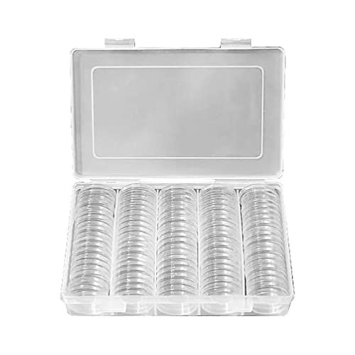 100 stücke 25mm Münze Lagerung Halter Runde Transparent Kunststoff Münze Container Schutzhülle Für Münzsammlung Klar Kunststoff Aufbewahrungsbox von Ranuw