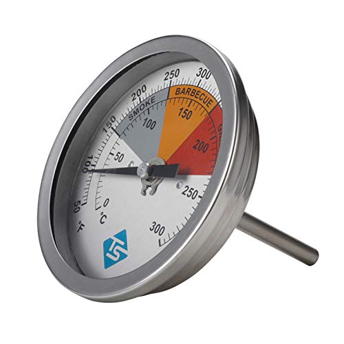 BBQ Smoker Thermometer Analoge Temperaturanzeige Für Holzkohlegrill Grill Smoker Analoger Bimetall Haubendeckel TempGauge Grill Thermometer Messgerät Für Smoker von Ranuw