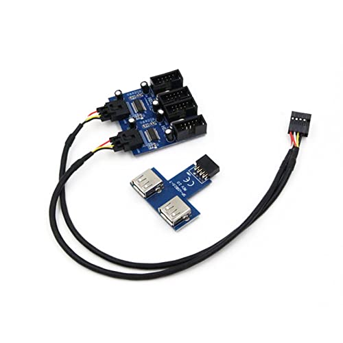 Motherboard 9-poliger USB Header Splitter Stecker 1 Bis 2/4 Buchse Verlängerungs Splitterkabel Desktop Karten Anschluss Adapter Anschluss USB Header Splitter Kabel Für PC Motherboard 9-polige Buchse von Ranuw