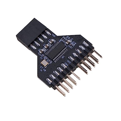 Ranuw 9-Pin USB HUB USB 2.0 Anschlüsse für Lampe Lüfter Motherboard USB 9Pin Schnittstelle Header Splitter 1 zu 2 Verlängerungskabel USB 2.0 9 Pin Splitter von Ranuw
