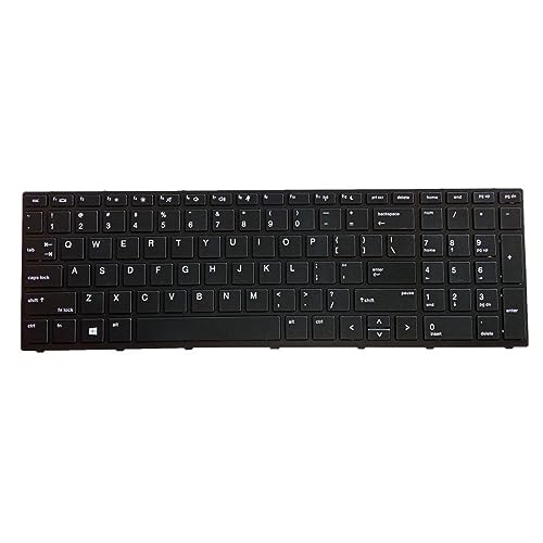 Ranuw US-Tastaturen für 450 G5/455 G5/470 G5 Laptop, US-Tastatur mit silberfarbenem Rahmen, hinterleuchtet, US-Tastatur mit Rahmen, Hintergrundbeleuchtung, silberfarbener Rahmen für Laptop, von Ranuw