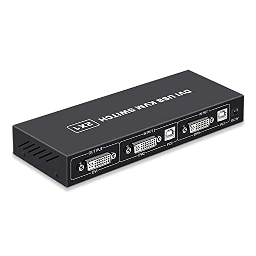 Ranuw USB Switch Selector DVI KVM Switcher Adapter 2 In 1 Out Splitter Hub Für PC Scanner Drucker + Kabel Dvi Switcher 2 Eingang 1 Ausgang von Ranuw