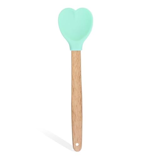 Silikon Herz Form Gebäck Spatel mit Holzgriff Cookie Löffel Backen Zubehör Küchenzubehör Backutensilien Silikon Herz Löffel von Ranuw