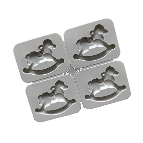 Silikonform für Schokolade, Süßigkeiten, Zucker, Handwerk, Schaukelpferd, Kaugummi, Kuchendekoration, Werkzeuge, Familienkunst, Silikonform, Seife, Kerzen, 3D-Kit, Kerzenherstellung, 4 Stück von Ranuw