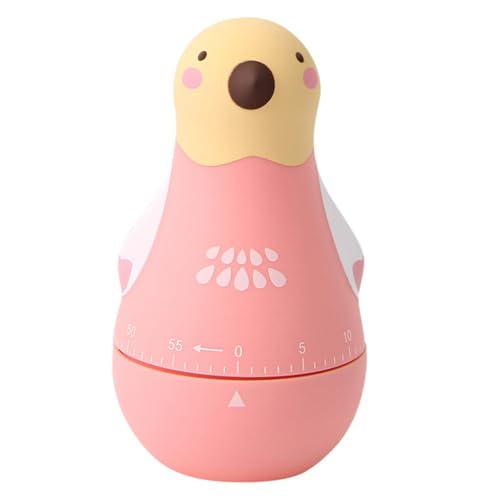 Ranvi Timer Vogelförmiger Zeitmanager Mechanischer Küchentimer, Geeignet für Küche, Lernen, Täglich(Rosa) von Ranvi