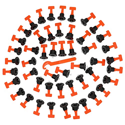 Raogoodcx 100 Stück Bodenbelag Wand Fliesen Nivelliersystem Kunststoff Clip Verstellbar Locator Spacer Zange Level Wedges Handwerkzeuge Wiederverwendbare Fliesen Nivelliersystem Kit von Raogoodcx