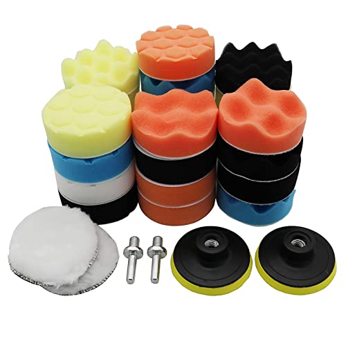 31Pcs Autopflege Wachsen Polieren Polieren Pads Schwamm Kit Wolle Polieren Wachsen Polieren Pads Kit von Raogoodcx