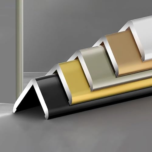 Eckschutzprofil Kantenschutz Länge: 135 Cm*2 Wand Winkelprofil 89° Selbstklebend Eckschutzleiste Für Holzwände/Fliesen(Champagner,28 * 28mm) von Raouoae