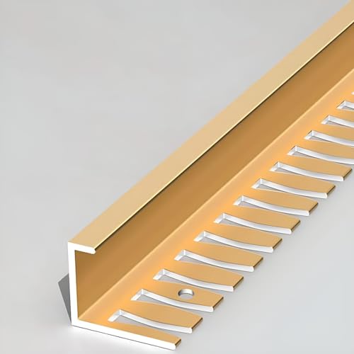 Fliesenleiste Aluminiumlegierung Fliesenschiene Lang 135CM*2 Stück Abschlussleiste Fliesen Für Bodenbeläge Mit 8.5-18.5 Mm Höhe, FüR Schlafzimmer, Esszimmer, Badezimmer(Gold,H:8.5MM) von Raouoae