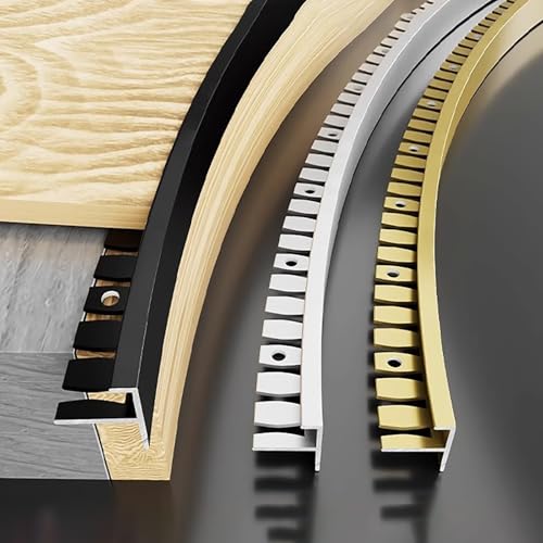 Raouoae Abschlussprofil Für Fliesenkanten 135cm 2 Stück Biegbar F-Form Abschlussprofil Schutz Vor Abnutzung Und Optisch Ansprechend Verwendet Für Kantenschutz(Black,Höhe: 12mm) von Raouoae