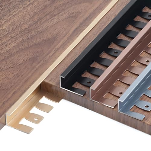Raouoae Biegbar Abschlussprofil 135cm 2 Stück Eloxiertem Aluminium Abschlussprofil Fliesenkanten Schutz Der Perfekte Schutz Für Ihre Fliesenabschlüsse(Schwarz,C-TYP_HOCH: 18.5MM) von Raouoae