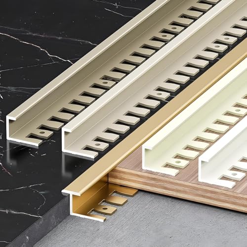 Raouoae Biegbar Abschlussprofil Für Fliesen Eloxiertem Aluminium 135cm 2 Stück Treppenkantenprofil Einfassprofil Flexibles Design Für Perfekte Abschlüsse(Schwarz,C-TYP_HOCH: 8.5MM) von Raouoae