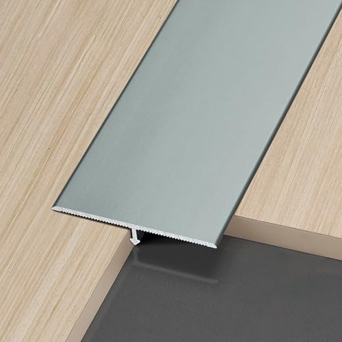 Raouoae Bodenschiene Übergang Metal Strips 3 Stück 90 Cm T-Formleiste Übergangsschiene Einfaches Anbringen Zwischen Holz- Und Fliesenböden(Grau,Breite: 25 mm) von Raouoae
