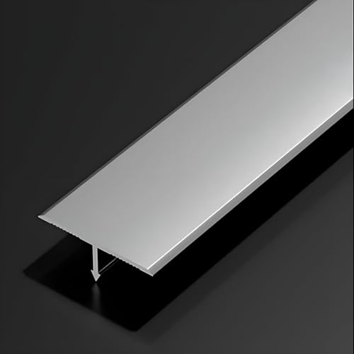 Raouoae Dekorative T-Form Übergangsschiene 90 Cm * 3 Stück Bodenprofil Für Laminat Und Parkett Laminate Flooring Trim Einfache Installation Ohne Bohren(Silber,Breite: 6mm) von Raouoae