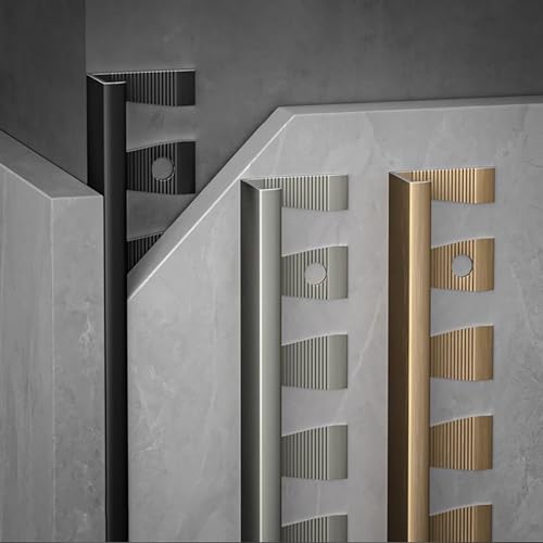 Raouoae Flexibles Abschlussprofil Abschlussprofil C-Form Profil Aluminium Eloxiert 135cm 2 Stück Einfassprofil Verleihen Sie Ihren Räumen Einen Modernen Touch(Silber,Hoch: 8.5mm) von Raouoae