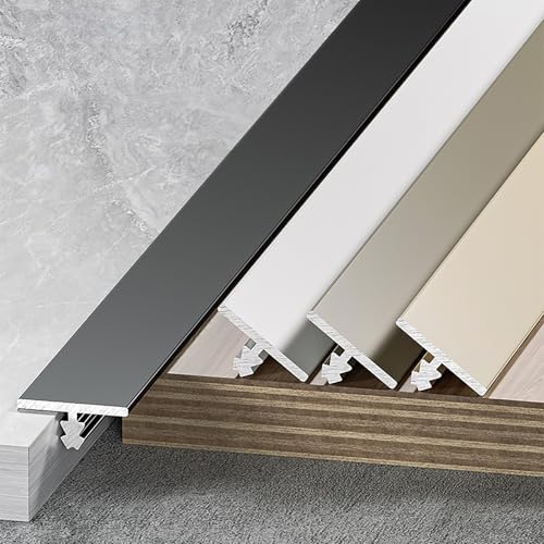 Raouoae Hochwertige T-Form Übergangsschiene 100 Cm Länge 3 Stück Floor Threshold Strips Übergangsprofil Türschwelle Bodenleiste Für Fliesen, Teppich Und Vinyl(Milchkaffee,Breite: 10 mm) von Raouoae