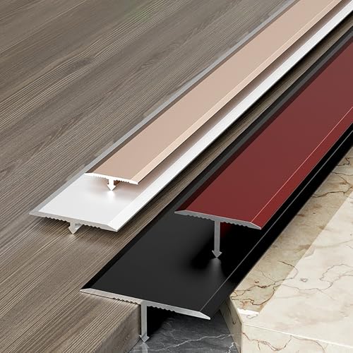 Raouoae Metall T-Form Übergangsprofil Laminate Door Threshold Strip 90 Cm * 2 Stück Übergangsschiene Für Bodenbeläge Perfekt Für Türschwellen Und Bodenabschlüsse(Schwarz,Breite: 33 mm) von Raouoae