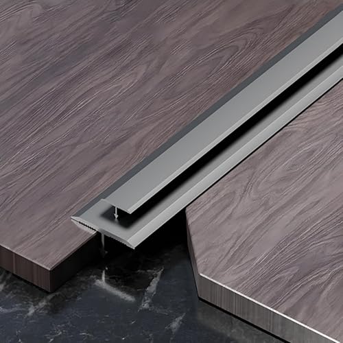 Raouoae T-Formleiste Bodenübergangsprofil Aus Aluminium Metal Trim 100 cm * 3 Stück Perfekt Für Türschwellen Und Raumübergänge Für Bodenbeläge Gleicher Höhe(Grau,Breite: 15 mm) von Raouoae