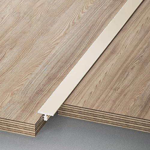 Raouoae T-Formleiste Übergangsschiene Übergangsprofil Türschwelle Für Laminat Und Parkett Door Divider Strip 100 Cm Länge 3 Stück Bodenprofil Für Nahtlose Übergänge(Milchkaffee,Breite: 10 mm) von Raouoae