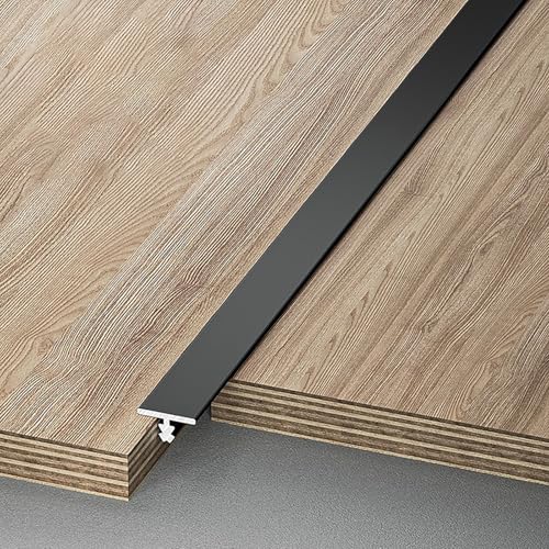Raouoae T-Formleiste Übergangsschiene Übergangsprofil Türschwelle Für Laminat Und Parkett Door Divider Strip 100 Cm Länge 3 Stück Bodenprofil Für Nahtlose Übergänge(Schwarz,Breite: 10 mm) von Raouoae