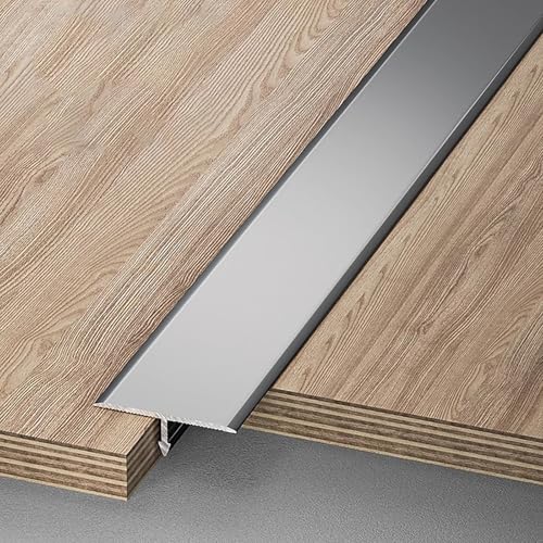 Raouoae T-Formleiste Übergangsschiene Übergangsprofil Türschwelle Für Laminat Und Parkett Door Divider Strip 100 cm Länge 3 Stück Bodenprofil Für Nahtlose Übergänge(Herr grau,Breite: 30 mm) von Raouoae