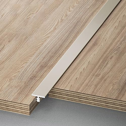 Raouoae T-Formleiste Übergangsschiene Übergangsprofil Türschwelle Für Laminat Und Parkett Door Divider Strip 100 cm Länge 3 Stück Bodenprofil Für Nahtlose Übergänge(High-End-Grau,Breite: 8mm) von Raouoae