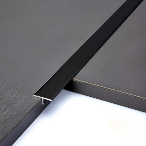 Raouoae T-Formleisten Für Nahtlose Bodenübergänge 135cm 2Stück Door Strips For Flooring Fugenprofil Robust Und Vielseitig Für Alle Bodenbeläge(Schwarz,Breite: 40 mm) von Raouoae