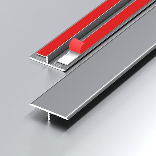 Raouoae T-Formleisten Selbstklebend Übergangsschienen Für Fliesen Und Laminat 135 Cm * 2 Stück Threshold Strips Einfache Installation Und Stabile Verbindung(Grau,Breite: 33 mm) von Raouoae