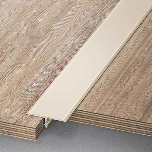 Raouoae T-Profil Bodenleiste Übergangsleiste Tile To Laminate Transition Strip 100 Cm Länge 3 Stück Übergangsprofil Tür Ideal Für Übergänge Zwischen Laminat Und Fliesen(Milchkaffee,Breite: 40 mm) von Raouoae