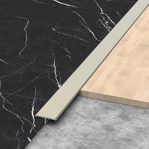 Raouoae Übergangsleiste 3 Stück 100cm Türschwellen Leiste Zierleisten Und Bodenübergangsleisten T Profil Aluminium Für Laminat/Bodenmatte/Teppich Und Fliesen(Champagnerfarbe,Breite: 20 mm) von Raouoae