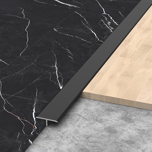 Raouoae Übergangsleiste 3 Stück 100cm Türschwellen Leiste Zierleisten Und Bodenübergangsleisten T Profil Aluminium Für Laminat/Bodenmatte/Teppich Und Fliesen(Schwarz,Breite: 10 mm) von Raouoae