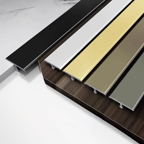 Übergangsleiste Übergangsprofil T-Profil Edelstahl Schiene Übergangsprofil Übergangsschiene Flach Ausgleichsprofil Aluminium Abdeckleiste Länge 135CM*2 Stück(Grau,W:15MM H:7.5MM) von Raouoae