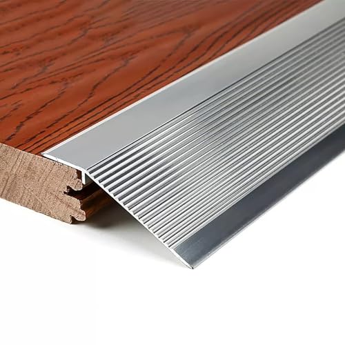 Raouoae Übergangsprofil 2 Stück 80cm/100cm/120cm Abschluss Übergangsprofil Bodenübergangsstreifen Aluminiumlegierung Höhenausgleich 0.8-5cm(Grau,1m*2 Stück) von Raouoae