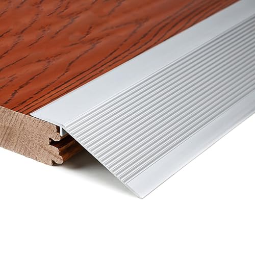 Raouoae Übergangsprofil 2 Stück 80cm/100cm/120cm Abschluss Übergangsprofil Bodenübergangsstreifen Aluminiumlegierung Höhenausgleich 0.8-5cm(Silber,1m*2 Stück) von Raouoae