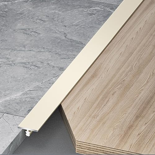 Raouoae Übergangsprofil 3 Stück 100cm T-Profil Übergangsschiene Boden/Teppich Laminat Übergangsleiste Flach Ausgleichsprofil Nahtdeckprofil Für Verbinden Von Bodenspalten(Kakaomilch,Breite: 6mm) von Raouoae