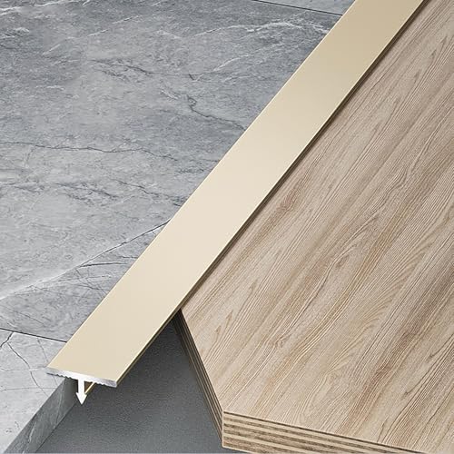 Raouoae Übergangsprofil 3 Stück 100cm T-Profil Übergangsschiene Boden/Teppich Laminat Übergangsleiste Flach Ausgleichsprofil Nahtdeckprofil Für Verbinden Von Bodenspalten(Milchkaffee,Breite: 12mm) von Raouoae